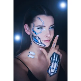 cyberpunk lemosható arctetoválás