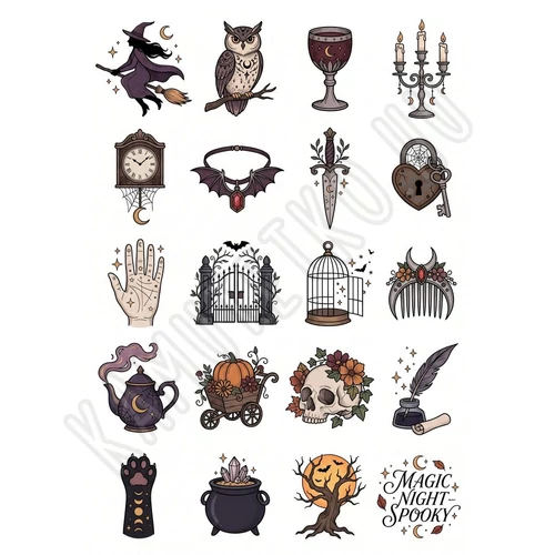 lemoshato tetovalas halloween pakk minimalista rajz 10