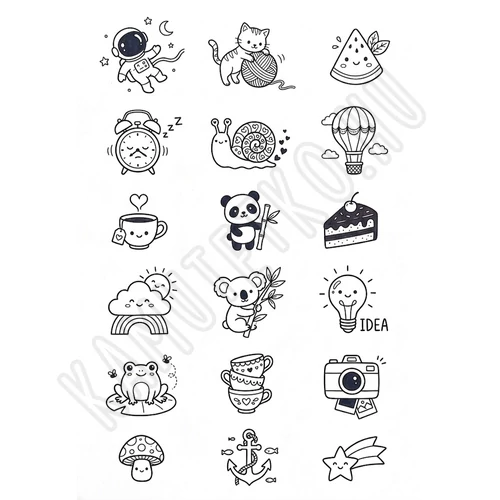 Minimalista rajz tetoválás csomag