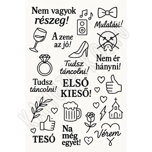 Lemosható tetoválás csomag - Esküvő Pakk - 9