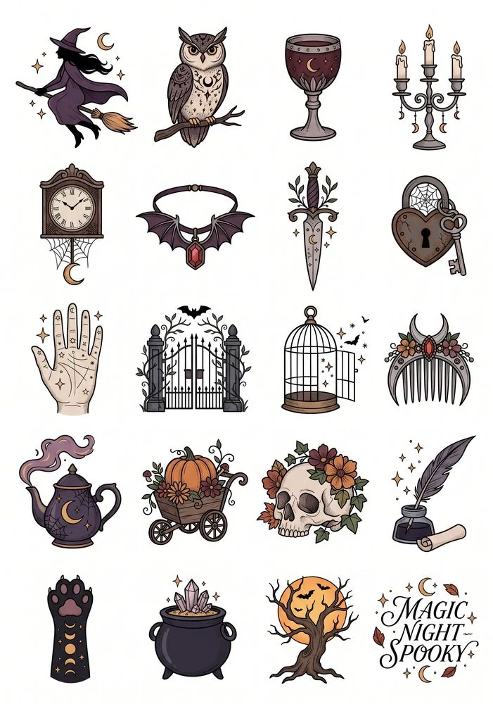 Halloween - Pakk - Minimalista Rajz - 10